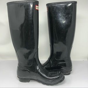 Hunter Classic Original Tall Glossy Boots. Size 8.